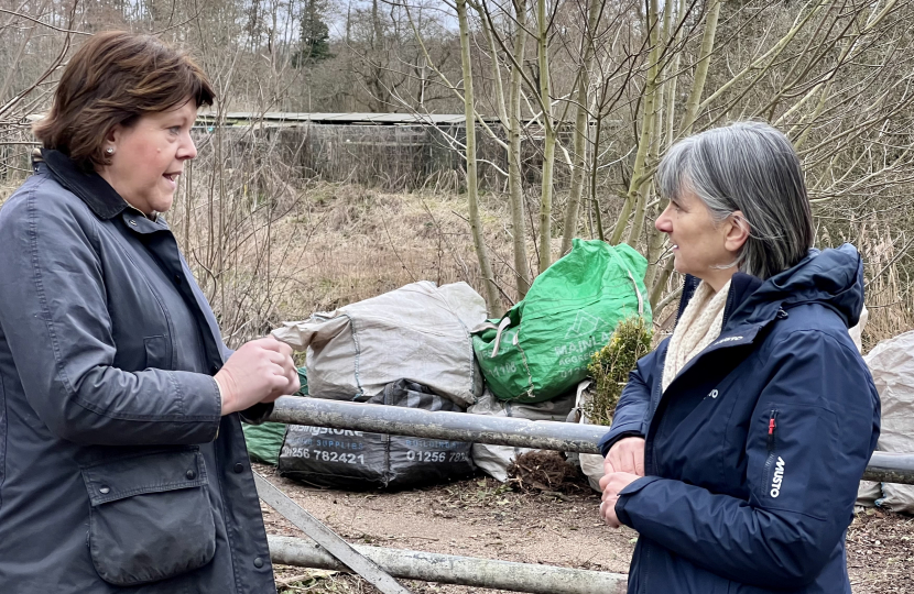 Maria Miller MP & Cllr Kate Tuck at Basing Fen