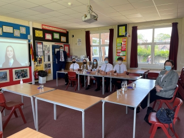 MARIA MILLER MP VISITS COSTELLO SCHOOL AND TAKES PART IN Q AND A SESSION WITH PUPILS