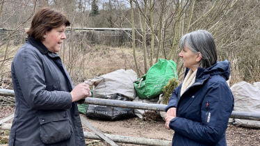 Maria Miller MP & Cllr Kate Tuck at Basing Fen